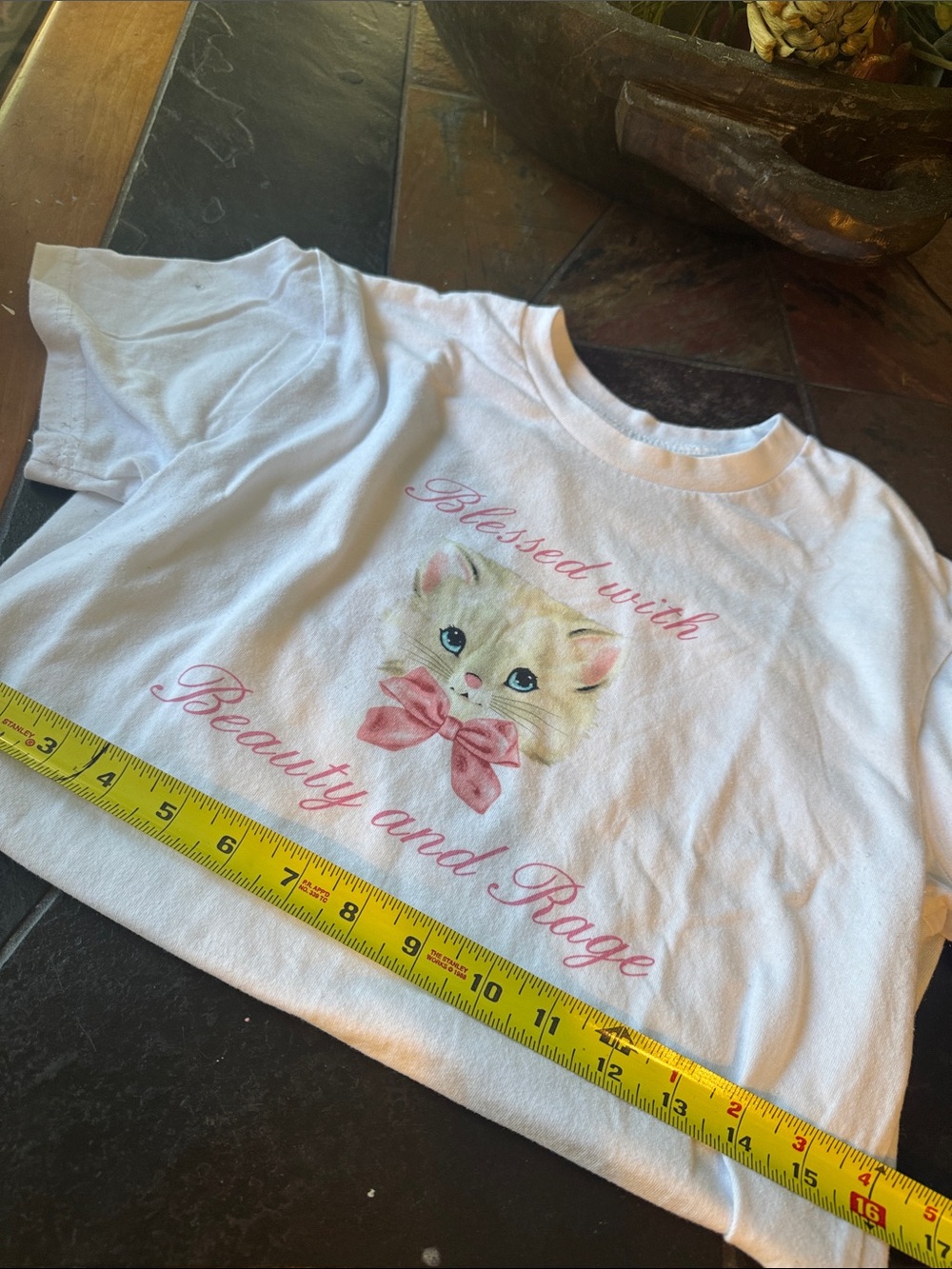 Womens teen tween blessed with beauty and rage tee  Kitten small S